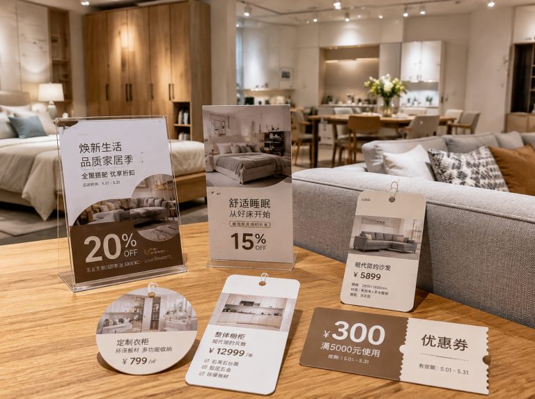 武鸣区家具门店单页海报与吊牌
